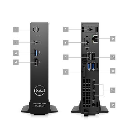 UHD Graphics Wyse 5070 Mini PC Cloud Desktop Dell Thin Cliente con 4 GB de RAM y 16 GB de SSD